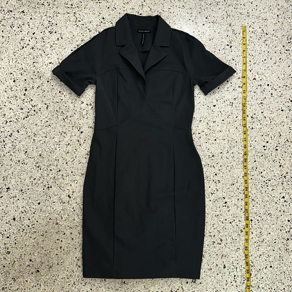 Sarah Pacini made in Italy grey gray side zip mini collared dress 1 XS